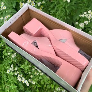 Jelly Open-Toe Block Heels